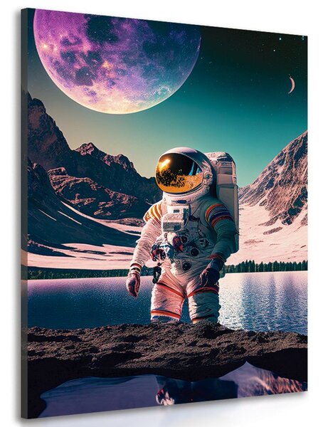 Obraz astronaut na povrchu neznámé planety