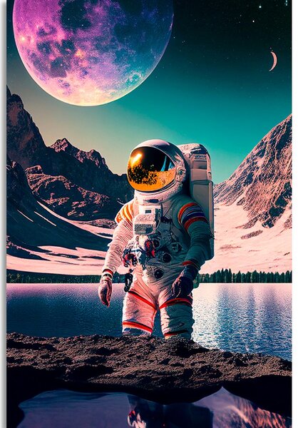 Obraz astronaut na povrchu neznámé planety
