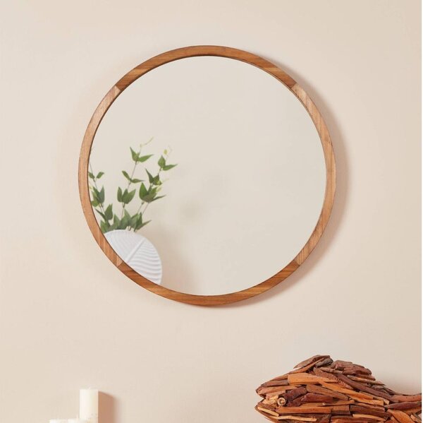 Eglo 425038 - Nástěnné zrcadlo BANI pr. 70 cm hnědá