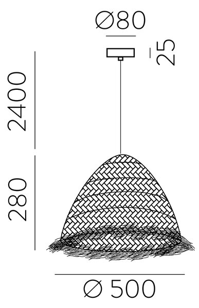 ACB Iluminacion Zavěsné svítidlo SAMIRA, ⌀ 50 cm, 1xE27 15W