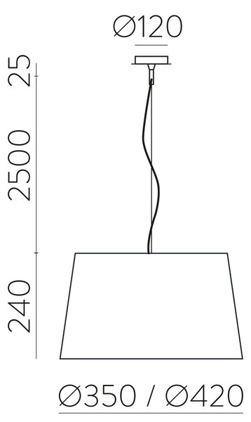 ACB Iluminacion Závěsné svítidlo STILO, ⌀ 42 cm, 1xE27 15W Barva: Černá