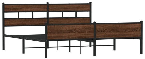 Kovový rám postele bez matrace hnědý dub 180 x 200 cm 3308517