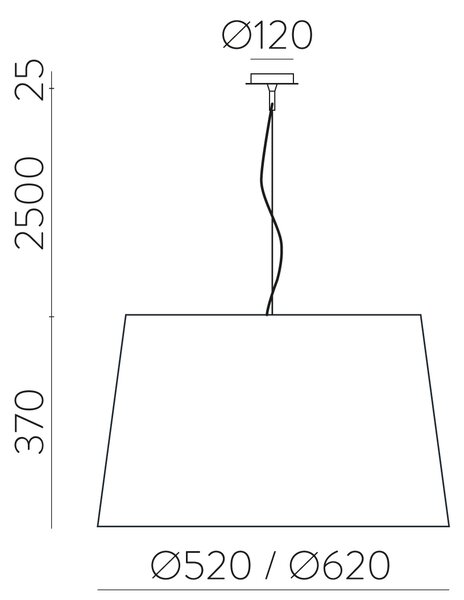 ACB Iluminacion Závěsné svítidlo STILO, ⌀ 62 cm, 1xE27 15W Barva: Černá