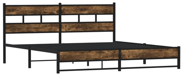 Kovový rám postele bez matrace kouřový dub 180 x 200 cm 3308486