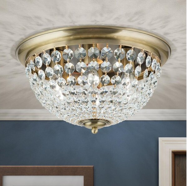 Orion DLU 1840/47-Křišťálové str. svítidlo PLAFOND 6xE27/40W/230V pr.47 cm bronz