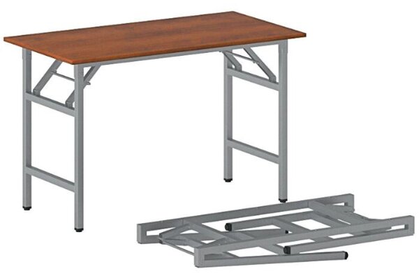 Konferenční stůl FAST READY, 120x60 cm, šedostříbrná podnož, třešeň