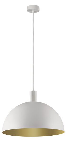 ACB Iluminacion Závěsné svítidlo TIGA, ⌀ 35 cm, 1xE27 15W Barva: Bílo-zlatá, Barva montury: Bílá