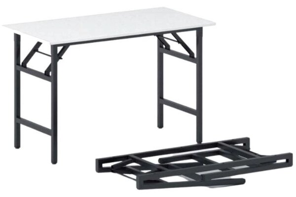 Konferenční stůl FAST READY, 120x60 cm, černá podnož, bílá