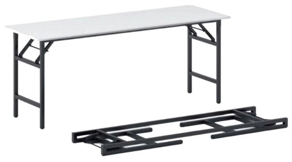 Konferenční stůl FAST READY, 170x50 cm, černá podnož, bílá