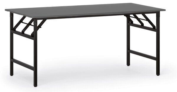 Konferenční stůl FAST READY, 160x80 cm, černá podnož, grafit