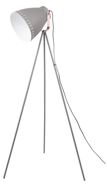 Stojací lampa na 3 nohách Mingle šedá a mosaz Leitmotiv (Barva - šedá)