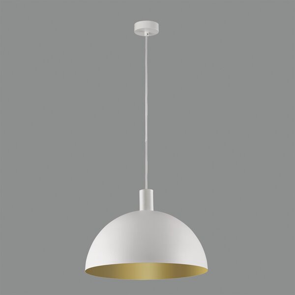 ACB Iluminacion Závěsné svítidlo TIGA, ⌀ 35 cm, 1xE27 15W Barva: Bílo-zlatá, Barva montury: Bílá