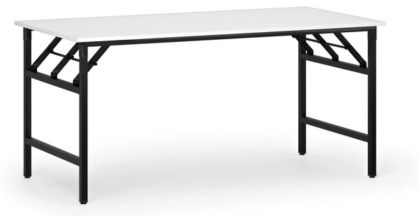 Konferenční stůl FAST READY, 160x80 cm, černá podnož, bílá