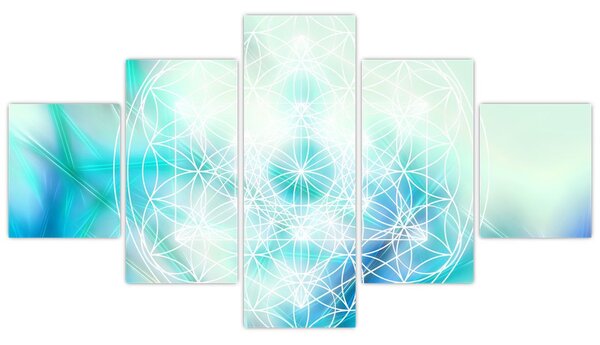 Obraz - Merkaba v tyrkysovém pozadí (125x70 cm)