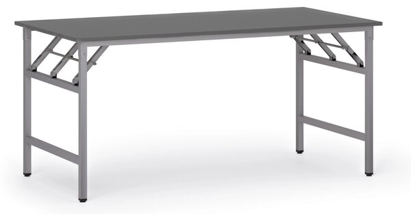 Konferenční stůl FAST READY, 160x80 cm, šedostříbrná podnož, grafit