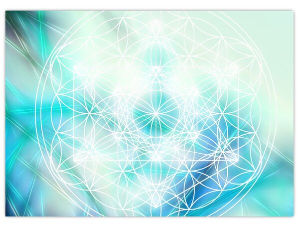 Obraz - Merkaba v tyrkysovém pozadí (70x50 cm)
