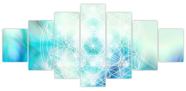 Obraz - Merkaba v tyrkysovém pozadí (210x100 cm)