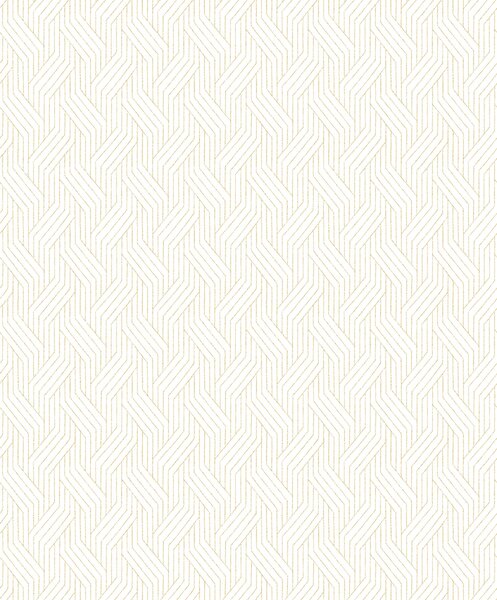 Bílo-zlatá geometrická vliesová tapeta na zeď, ZEN404, Zen, Zoom by Masureel
