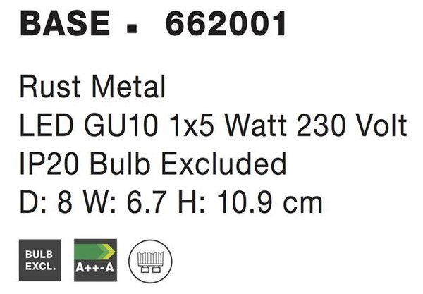Nova Luce Bodové svítidlo BASE, GU10 1x5W Barva: Nikl
