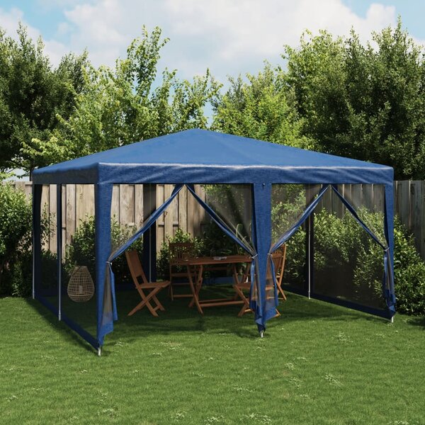Party stan s 8 síťovanými bočnicemi modrý 4 x 4 m HDPE