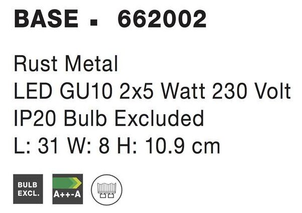Nova Luce Bodové svítidlo BASE, GU10 2x5W Barva: Bílá