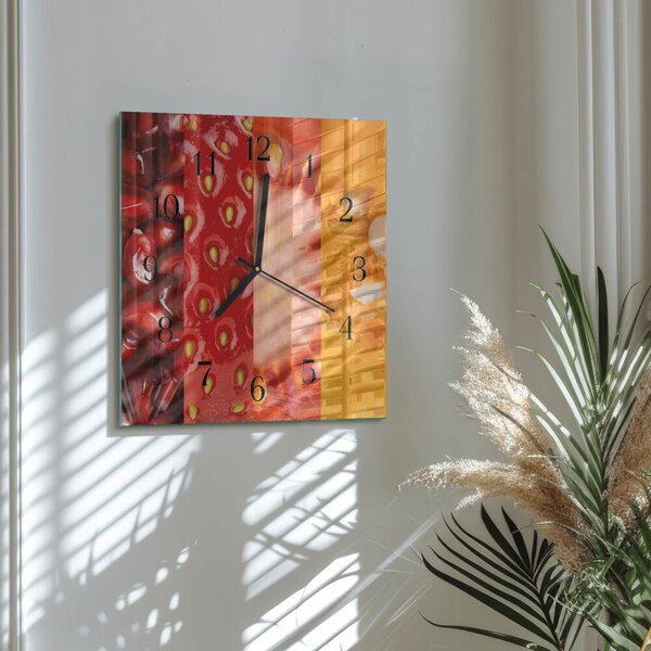 Skleněné hodiny na stěnu Ovoce zskc-30x30-00179933