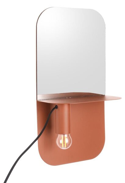 Nástěnná lampa se zrcadlem Plate Leitmotiv (Barva - matná hnědá)