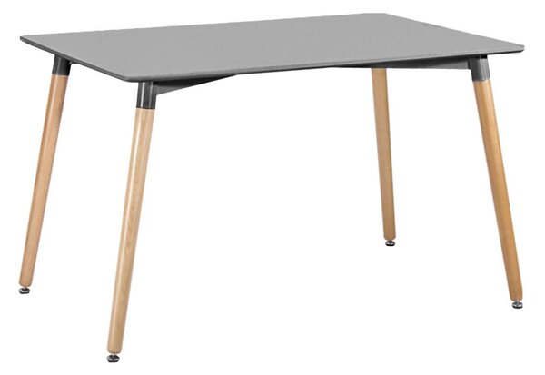 Jídelní stůl s dřevěnými nohami 120cm Elementary Leitmotiv (Barva - tmavě šedá, hnědá)