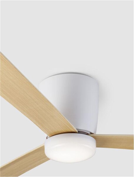Nova Luce Stropní ventilátor DELL tělo z hliníku, 3ABS dřevěné listy Barva: Bílá