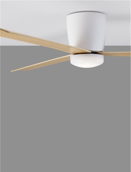 Nova Luce Stropní ventilátor DELL tělo z hliníku, 3ABS dřevěné listy Barva: Bílá