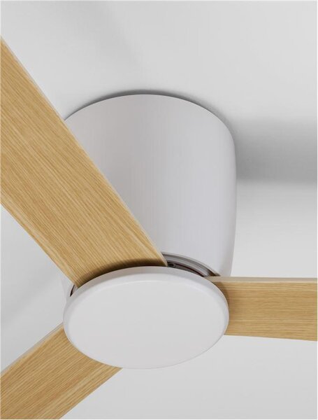 Nova Luce Stropní ventilátor DELL tělo z hliníku, 3ABS dřevěné listy Barva: Bílá