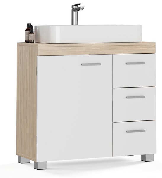 SKŘÍŇKA POD UMYVADLO, bílá, bílá, 70/64/30 cm MID.YOU - Koupelnové série, Online Only