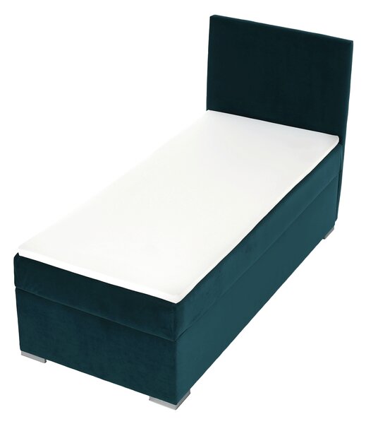KONDELA Boxspringová postel, jednolůžko, zelená, 90x200, pravá, SAFRA