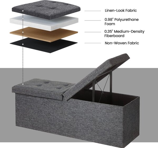 SEDACÍ BOX, textil, kompozitní dřevo, 110/38/38 cm - Taburety, Online Only