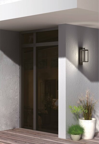 Lucande Venkovní nástěnné svítidlo LED Ferdinand, sada 2 kusů, šedá, 38 cm, Hliník / šedá / zinek, Hliník, Moderní, Lucerna