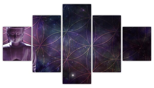 Obraz - Buddha s květy života (125x70 cm)