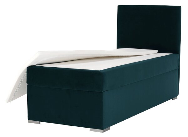 KONDELA Boxspringová postel, jednolůžko, zelená, 90x200, pravá, SAFRA