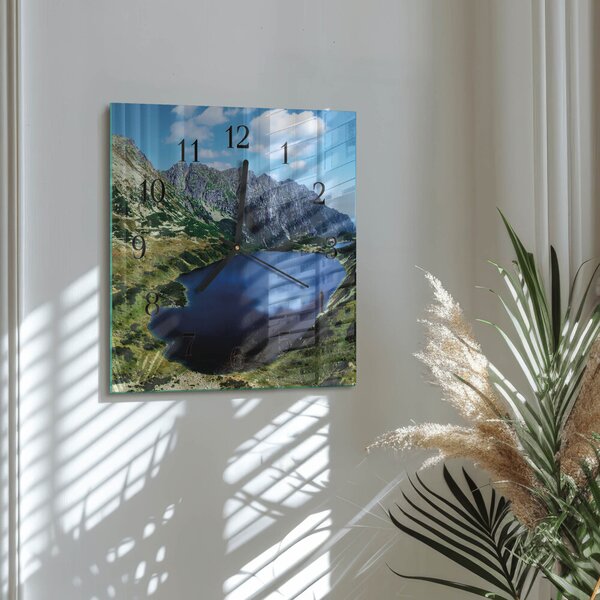 Skleněné hodiny na stěnu Morské oko zskc-30x30-00178527