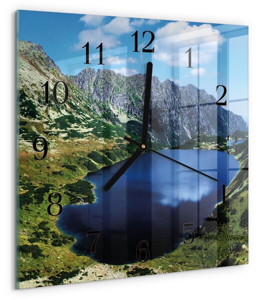 Skleněné hodiny na stěnu Morské oko zskc-30x30-00178527