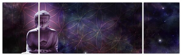 Obraz - Buddha s květy života (170x50 cm)
