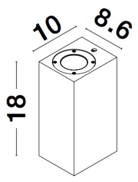 Nova Luce Venkovní nástěnné svítidlo FUENTO, GU10 2x7W IP65 Barva: Šedá