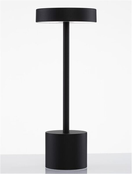Nova Luce Venkovní stolní lampa FUMO, LED 2W 3000K 163st. IP54 vypínač na těle / USB kabel Barva: Černá
