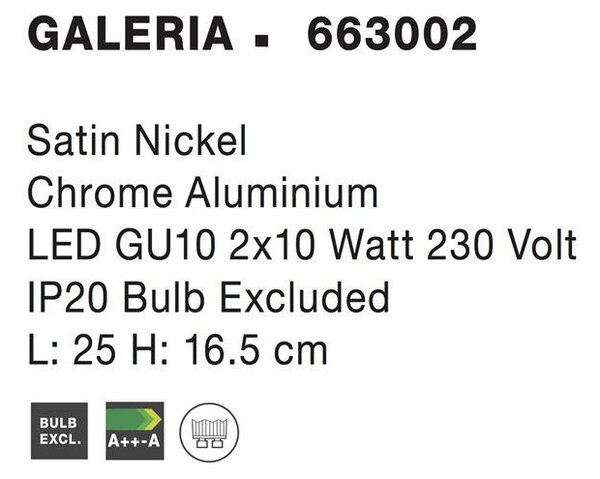 Nova Luce Bodové svítidlo GALERIA, GU10 1x10W Barva: Nikl