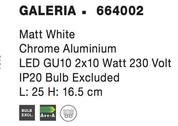 Nova Luce Bodové svítidlo GALERIA, GU10 2x10W Barva: Nikl