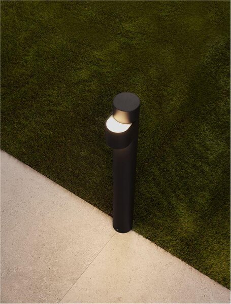 Nova Luce Venkovní sloupkové svítidlo ADURO černý hliník a akryl LED 7.6W 3000K, IP54
