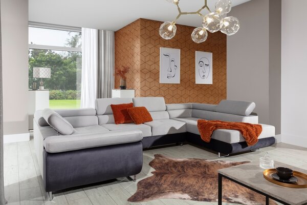 Eltap sedací souprava LETTO, rozkládací, rohová, polohovatelné záhlavníky + potahový materiál: basic, roh: pravý