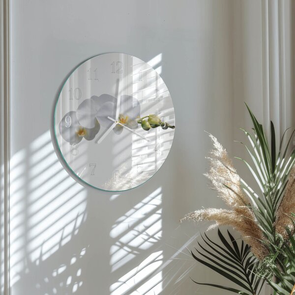 Skleněné hodiny na stěnu Orchidej zsob-fi30-00082091
