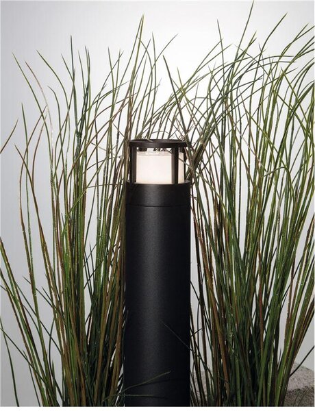 Nova Luce Venkovní sloupkové svítidlo AGOSTO černý hliník a akrylový difuzor LED 6W 3000K 120st. IP54