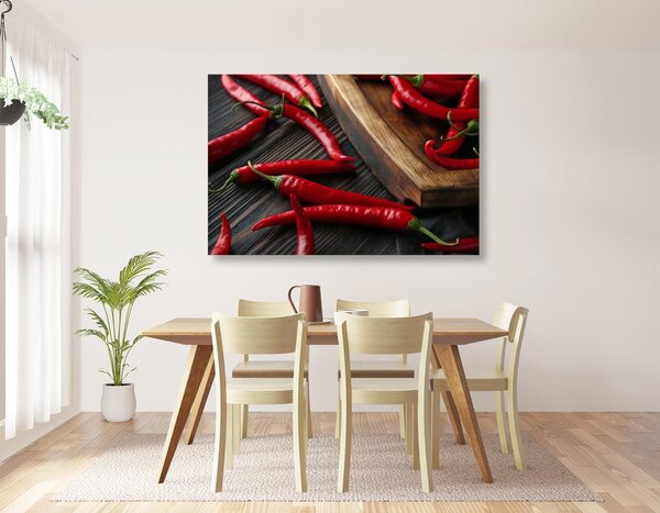 Obraz deska s chili papričkami