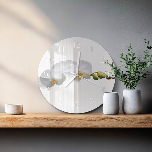 Skleněné hodiny na stěnu Orchidej zsob-fi30-00082091
